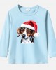 【12M-9Y】Kids Christmas Dog Print Cotton Stain Resistant Long Sleeve T-shirt