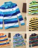 【18M-12Y】Boys Casual Striped Cotton Fabric Long Sleeve Polo Shirt