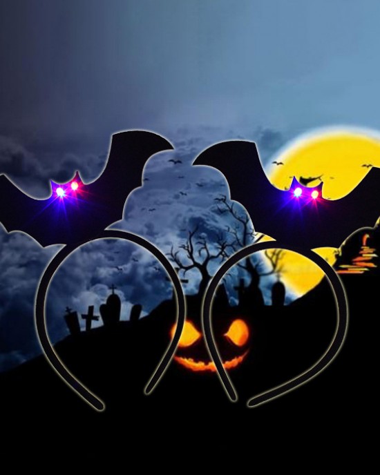 Kids Halloween LED Luminous Bat Hair Band