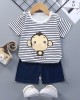 【12M-7Y】Boys Cartoon Print Short Sleeve Two-piece Suit