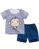 【12M-7Y】Boys Cartoon Print Short Sleeve Two-piece Suit