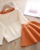 【12M-5Y】Girls Lapel Long Sleeve Cardigan Short Skirt Suit - 34114