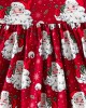 【9M-4Y】Girl Cute Christmas Santa Claus Print Long Sleeve Dress