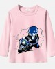 【12M-9Y】Boy Motorbikes Print Cotton Stain Resistant Long Sleeve T-shirt