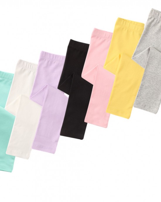 【18M-9Y】Girl Casual Solid Color Multicolor Elastic Leggings