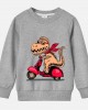 【12M-9Y】Boy Cotton Stain Resistant Dinosaur And Car Print Long Sleeve Sweatshirt