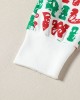 【3M-24M】2-piece Baby Unisex Christmas Letter Print Round Neck Sweatshirt And Pants Set