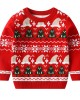 【2Y-8Y】Boy Keep Warm Christmas Tree Santa Hat Snowflakes Jacquard Colorblock Round Neck Sweater