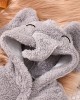 【0M-18M】Unisex Baby Cute Velvet Keep Warm Elephant Hooded Jumpsuit