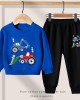 【2Y-13Y】Boy Cute Excavator Print Sweatshirt And Pants Set