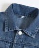 【18M-8Y】Boy Casual Cute Dinosaur Embroidered Lapel Wash Water Denim Jacket