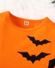 【18M-7Y】Girl Cute Halloween Print Tulle Splicing Long Sleeve Dress - 33223