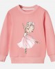 【12M-9Y】Girl Cotton Stain Resistant Ballerina Girl Print Long Sleeve Sweatshirt - 7206