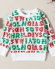 【3M-24M】2-piece Baby Unisex Christmas Letter Print Round Neck Sweatshirt And Pants Set