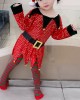 【12M-10Y】Girl Cute Christmas-themed Sequined Irregular Dress Including Santa Hat And Socks