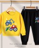 【2Y-13Y】Boy Cute Excavator Print Sweatshirt And Pants Set