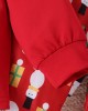 【2Y-7Y】2-piece Unisex Christmas Red Snowman Print Long-sleeved T-shirt And Cartoon Pants Set