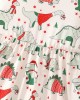 【2Y-7Y】Girl Christmas Cartoon Dinosaur Print Ruffle Long Sleeve Dress