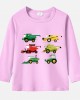 【12M-9Y】Boy Agricultural Harvester Combine Print Cotton Stain Resistant Long Sleeve T-shirt