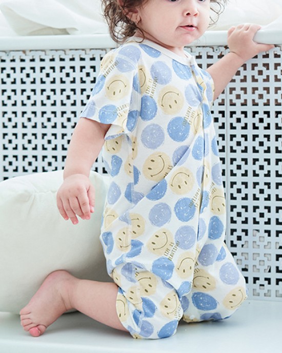 【3M-24M】Unisex Baby Onesies Soft Bamboo Antibacterial Cartoon Print Short Sleeve Romper