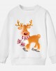 【12M-9Y】Unisex Cotton Stain Resistant Elk Print Long Sleeve Sweatshirt