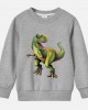 【12M-9Y】Boy Cotton Stain Resistant Dinosaur Print Long Sleeve Sweatshirt