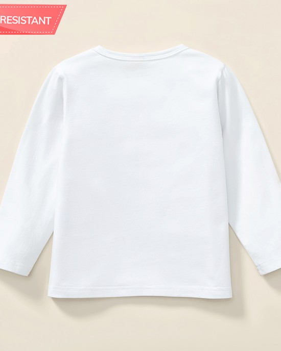 【12M-9Y】Boy Cute Excavator Print Cotton Stain Resistant Long Sleeve T-shirt