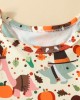 【9M-4Y】Girl Cute Thanksgiving Cartoon Pumpkin Print Long Sleeve Dress