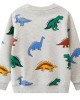 【18M-7Y】Boy Casual Colorful Dinosaur Printed Round Neck Sweatshirt