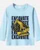 【12M-9Y】Boy Cute Excavator Print Cotton Stain Resistant Long Sleeve T-shirt