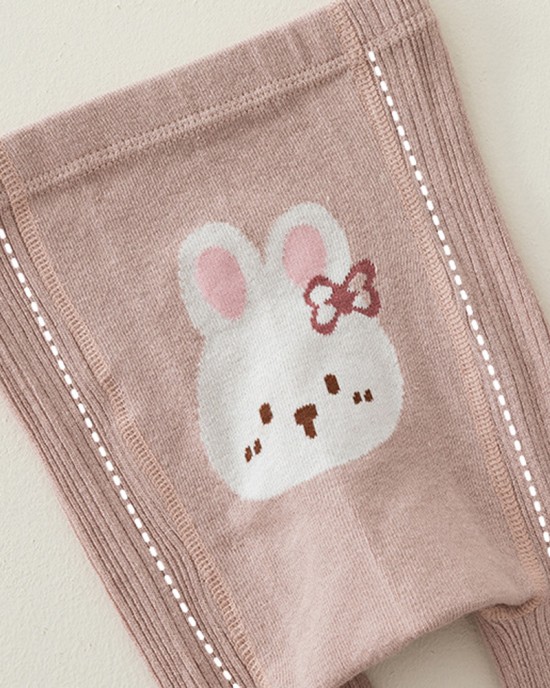 Girl Cute Cotton High Stretch Rabbit Jacquard Anti-pilling Tights