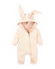 【0M-24M】Unisex Baby Cute Cotton Solid Color Rabbit Ears Hooded Zipper Romper