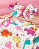 【3M-24M】3-piece Baby Girl Cute Colorful Dinosaur Long Sleeve Romper And Rose Red Skirt Set