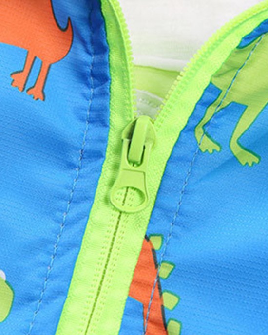 【2Y-6Y】Boy Casual Cartoon Dinosaur Print Hooded Jacket