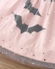 【18M-7Y】Girl Cute Halloween Print Tulle Splicing Long Sleeve Dress - 33223