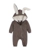 【0M-24M】Unisex Baby Cute Cotton Solid Color Rabbit Ears Hooded Zipper Romper