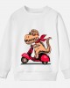 【12M-9Y】Boy Cotton Stain Resistant Dinosaur And Car Print Long Sleeve Sweatshirt