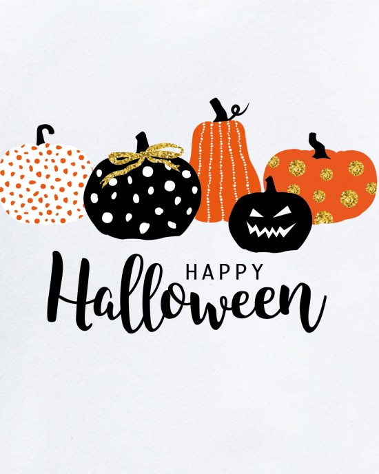 【12M-9Y】Unisex Kids Cotton Stain Resistant Halloween Cartoon Print Long Sleeve Tee