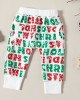 【3M-24M】2-piece Baby Unisex Christmas Letter Print Round Neck Sweatshirt And Pants Set