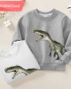 【12M-9Y】Boy Cotton Stain Resistant Dinosaur Print Long Sleeve Sweatshirt