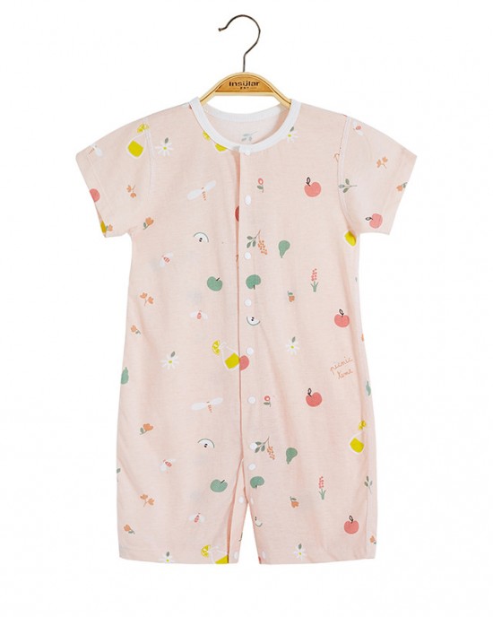 【3M-24M】Unisex Baby Onesies Soft Bamboo Antibacterial Cartoon Print Short Sleeve Romper