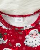 【9M-4Y】Girl Cute Christmas Santa Claus Print Long Sleeve Dress