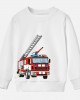 【12M-9Y】Boy Cotton Stain Resistant Fire Truck Print Long Sleeve Sweatshirt