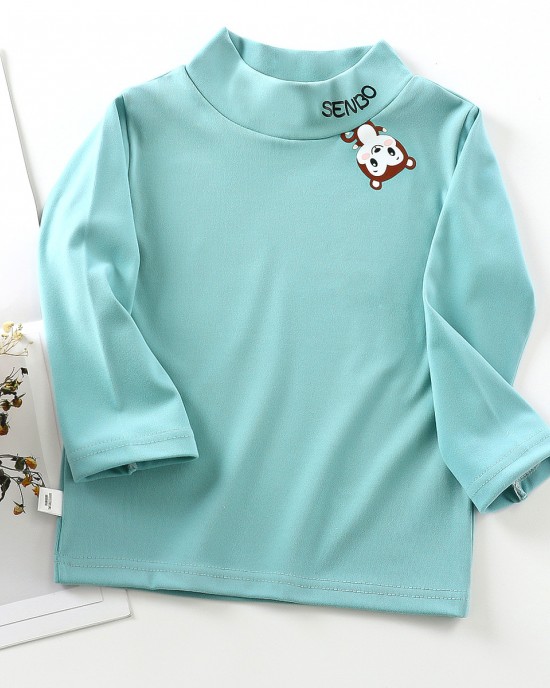 【12M-10Y】Unisex Casual Keep Warm Cartoon Print Multicolor Long Sleeve T-shirt