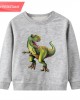 【12M-9Y】Boy Cotton Stain Resistant Dinosaur Print Long Sleeve Sweatshirt