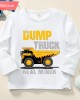 【12M-9Y】Boy Dump Trucks Print Cotton Stain Resistant Long Sleeve T-shirt