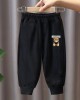 【18M-10Y】2-piece Unisex Slack Bear Print Crewneck Sweatshirt And Pants Set