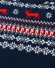 【2Y-8Y】Unisex Christmas Keep Warm Elk Snowflake Jacquard Colorblock Round Neck Sweater