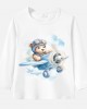 【12M-9Y】Boy Pilot Print Cotton Stain Resistant Long Sleeve T-shirt