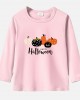 【12M-9Y】Unisex Kids Cotton Stain Resistant Halloween Cartoon Print Long Sleeve Tee